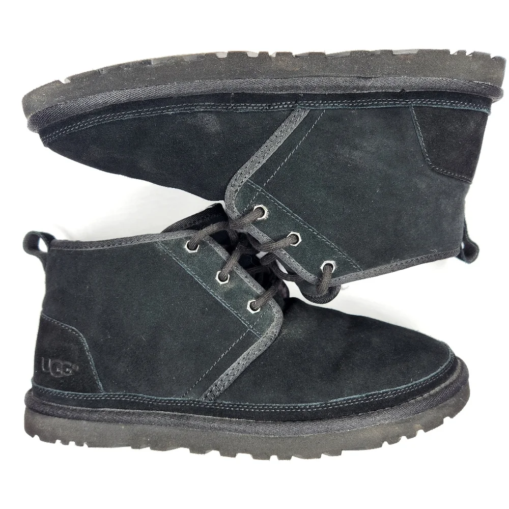 UGG Neumel Black Suede 10 Mens Chukka Boot